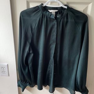 Sheer pine green blouse